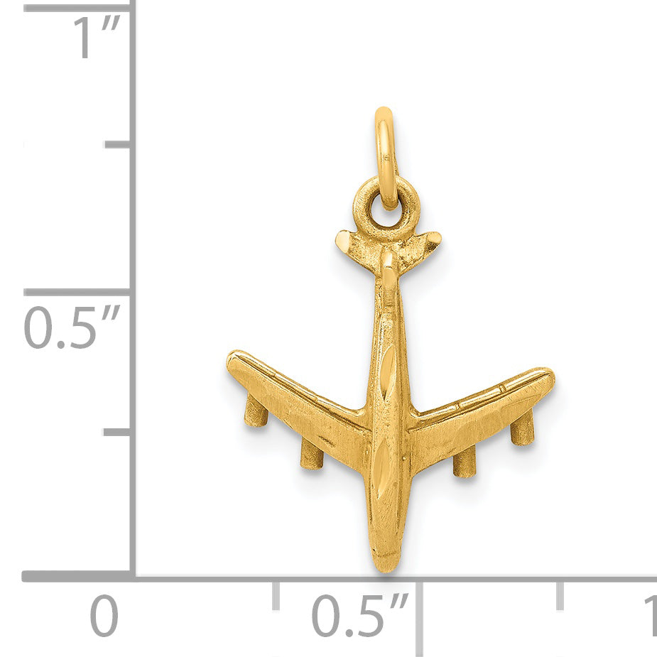14k 3-D Airplane Charm