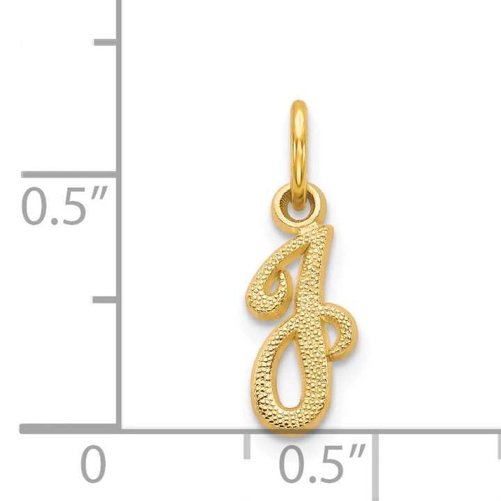 14KY Script Letter J Initial Charm