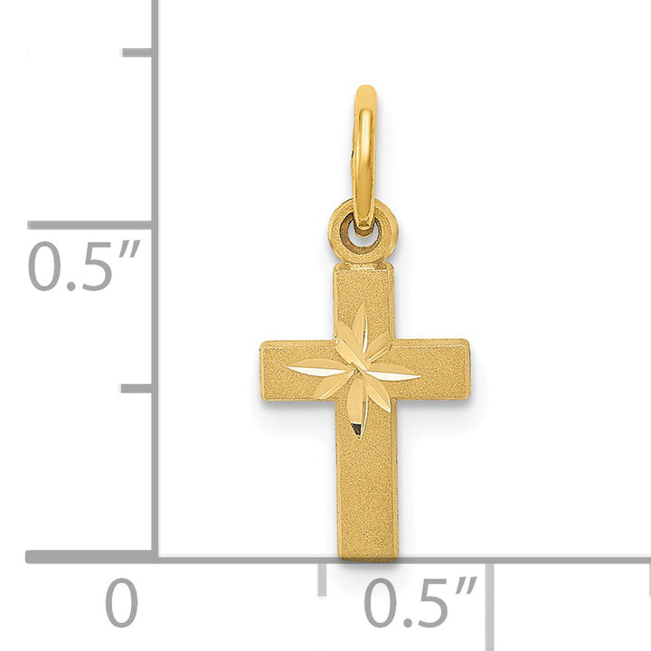 14k Tiny Cross Charm