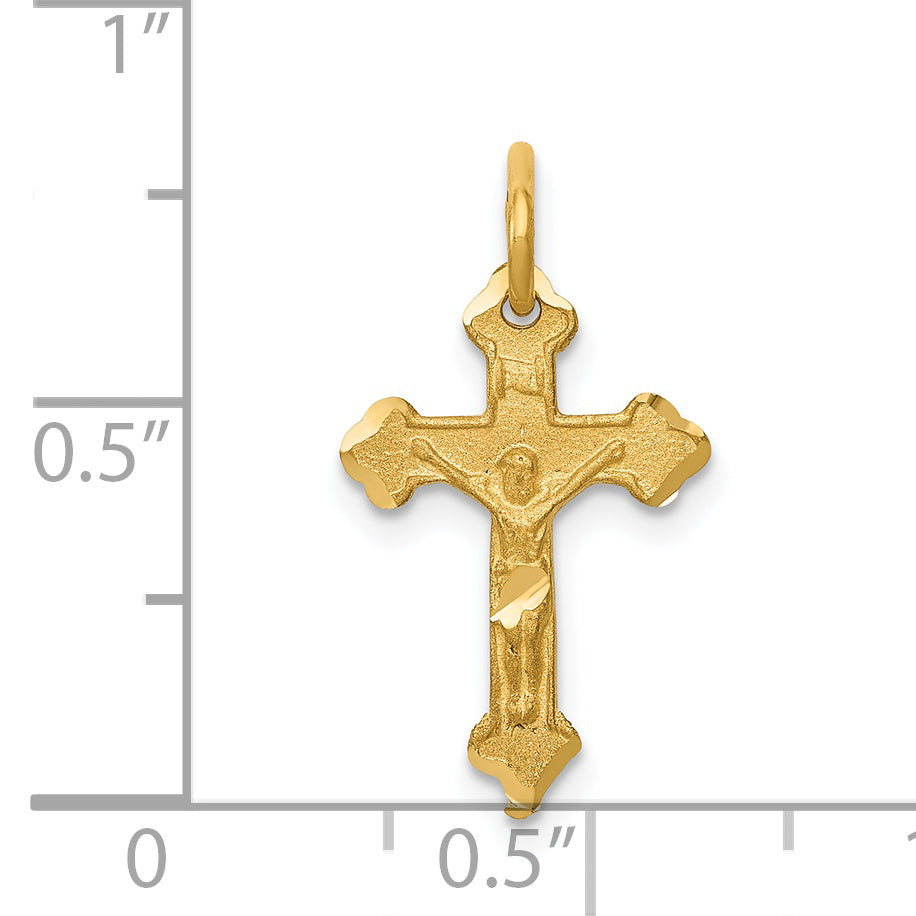14k INRI Diamond-cut Crucifix Charm