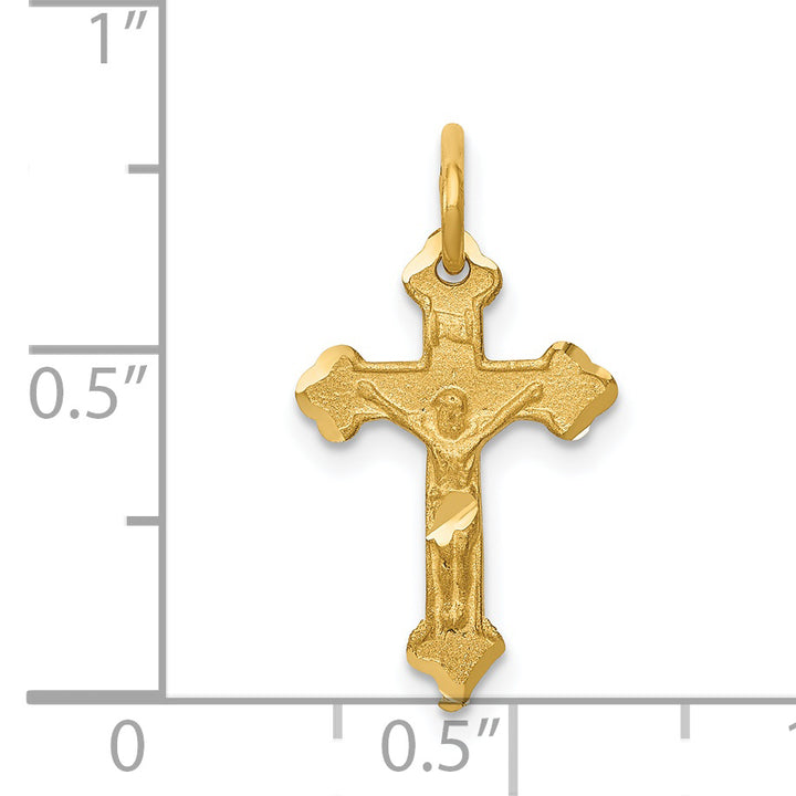 14k INRI Diamond-cut Crucifix Charm