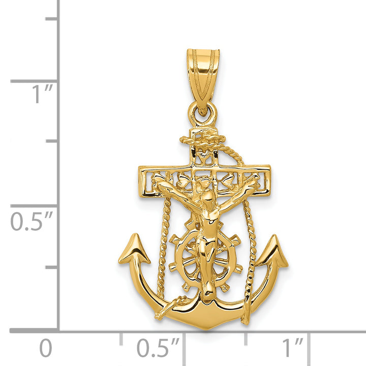 14k Mariners Crucifix Pendant