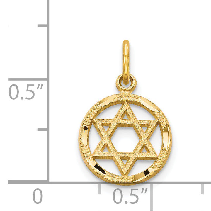 14k Solid Polished Star of David Charm