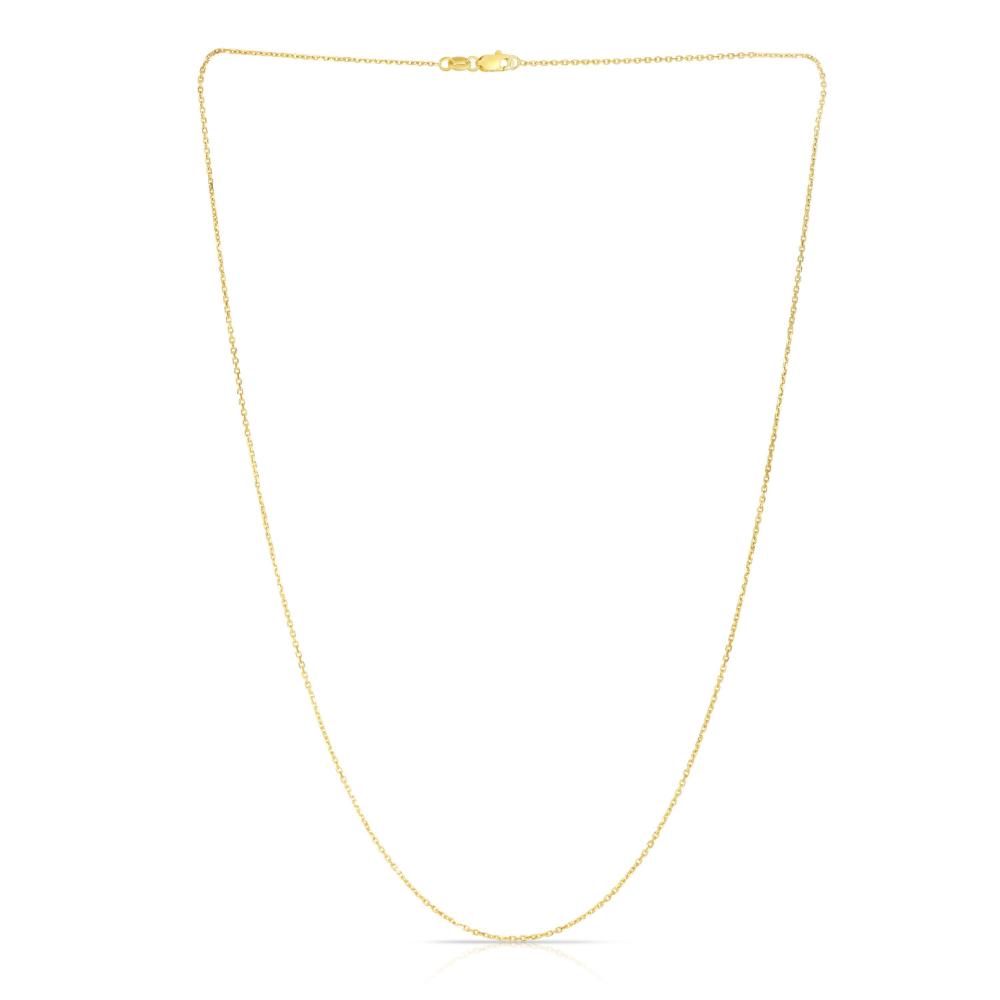 14K Gold 0.87mm Diamond Cut Cable Chain