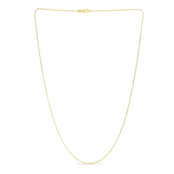 14K Gold 0.87mm Diamond Cut Cable Chain