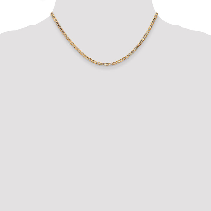 14k 3mm Concave Anchor Chain
