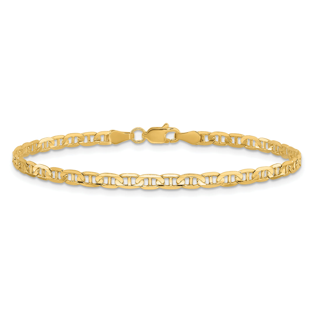 14k 3mm Concave Anchor Chain Anklet
