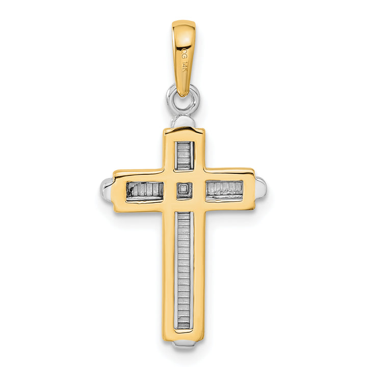 14k Two-tone Cross Pendant
