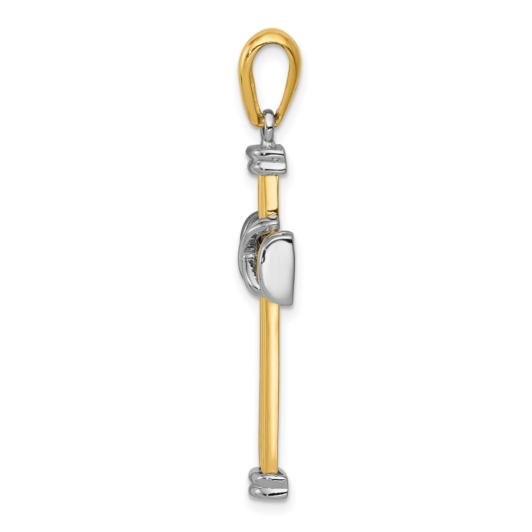 14k Two-tone Latin Cross Pendant