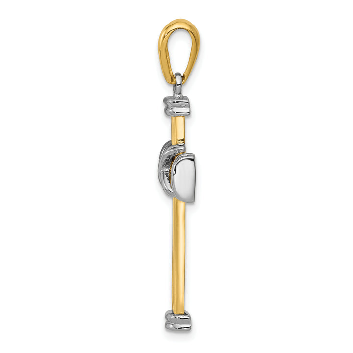 14k Two-tone Latin Cross Pendant