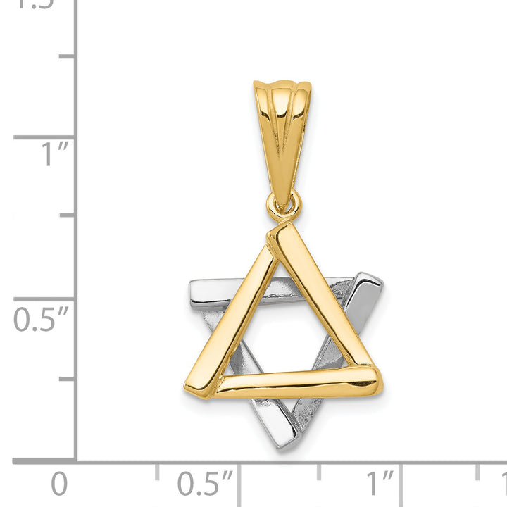 14k Two-tone Star of David Pendant