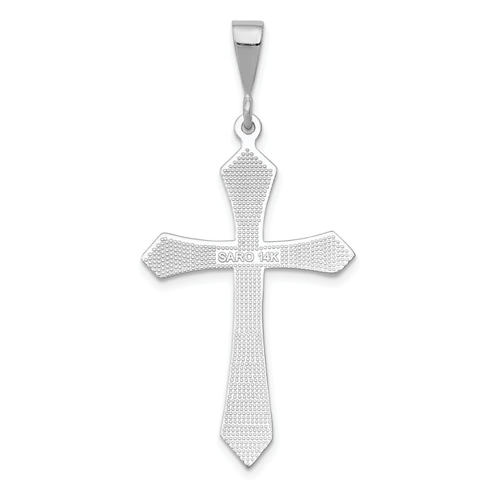 14k White Gold Passion Cross Pendant
