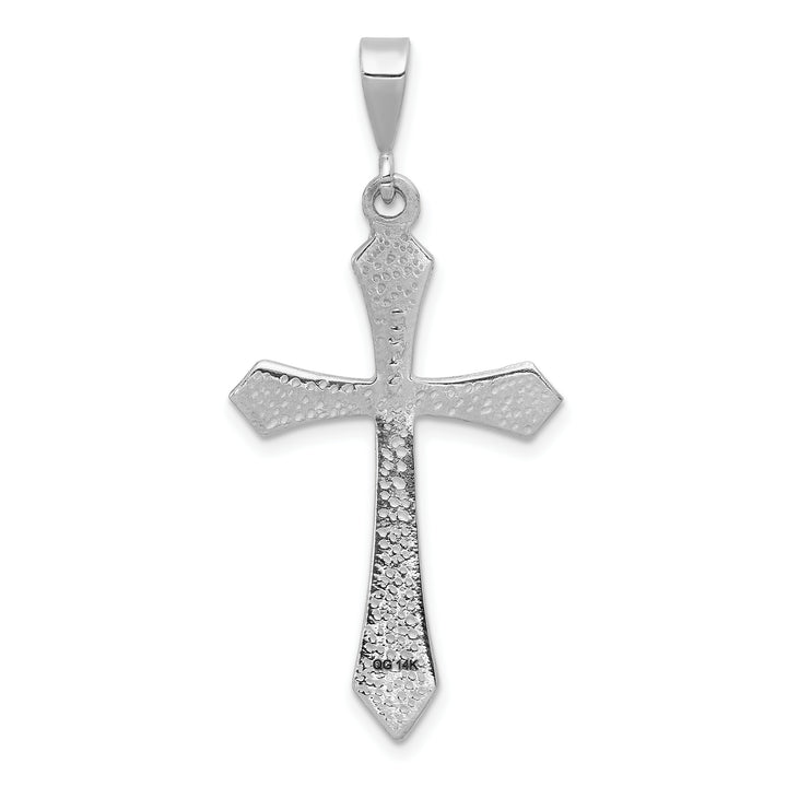 14k White Gold Passion Cross Pendant