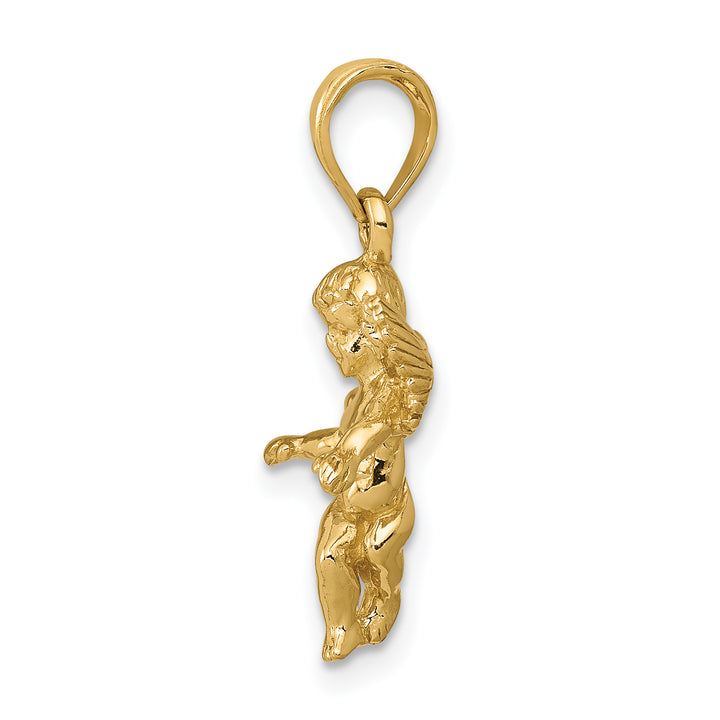 14k  3D Polished Solid Angel Pendant