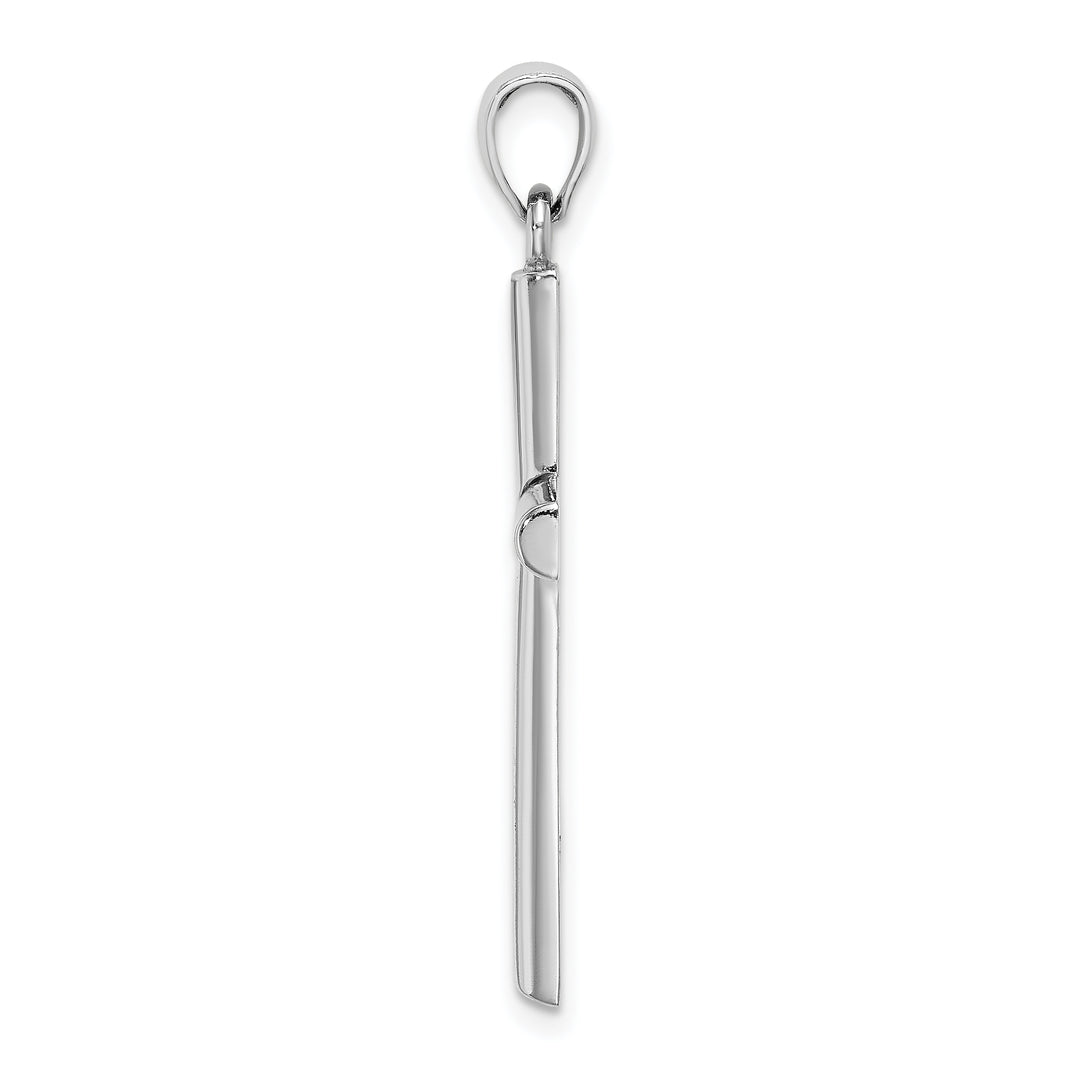 14k White Gold Polished Cross Pendant