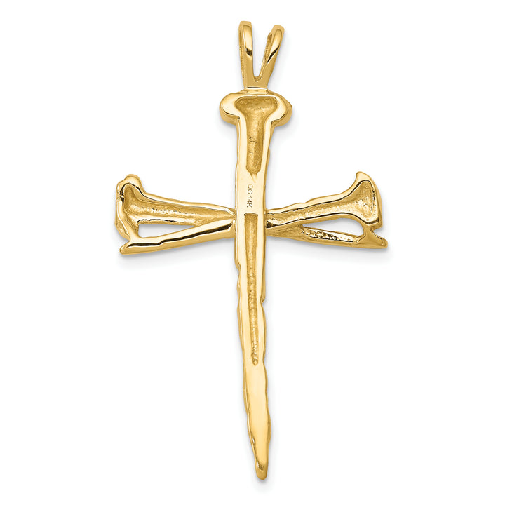 14K Polished Nail Cross Charm