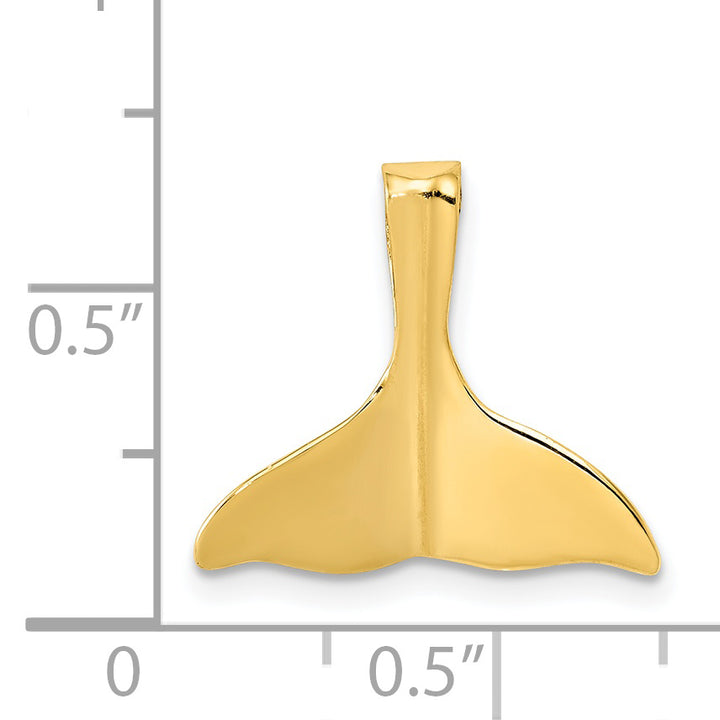14k 3-D Polished Whale Tail Slide