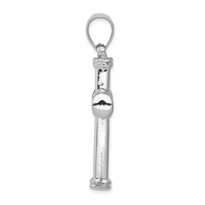 14k White Gold Hollow Cross Pendant