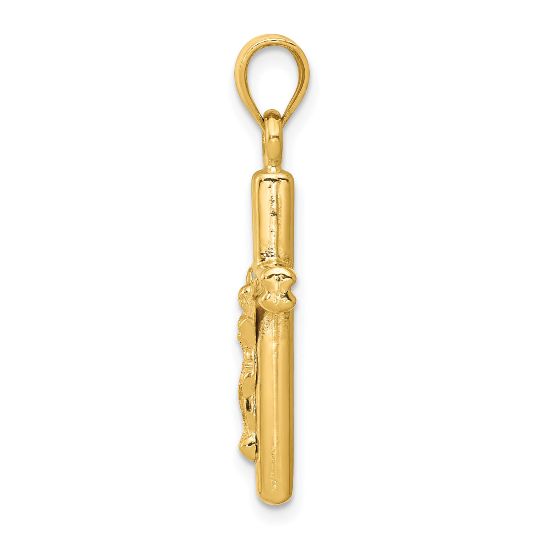 14k Hollow Crucifix Pendant