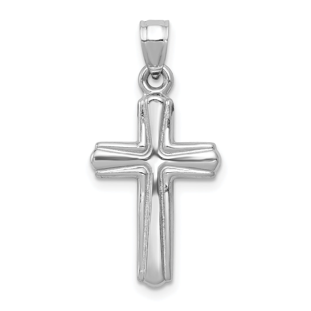 14K White Gold Reversible Crucifix Pendant