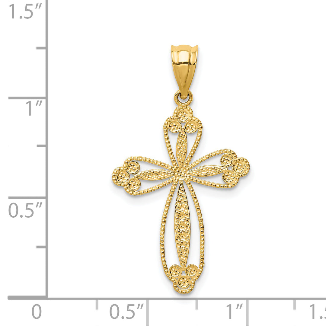14K Budded Cross Pendant