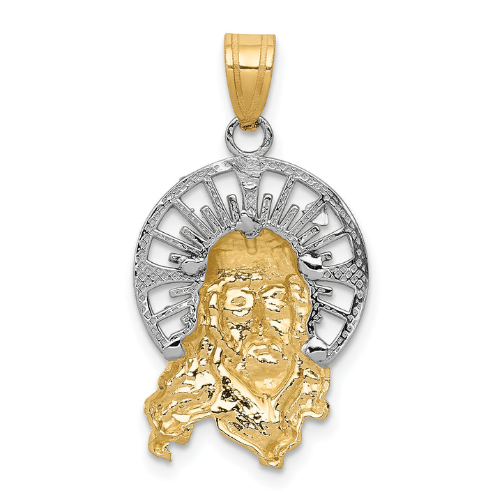 14K Tri-color Diamond-cut Christ Charm