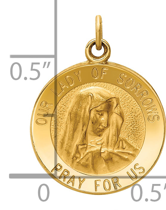 14k Our Lady of Sorrows Medal Charm