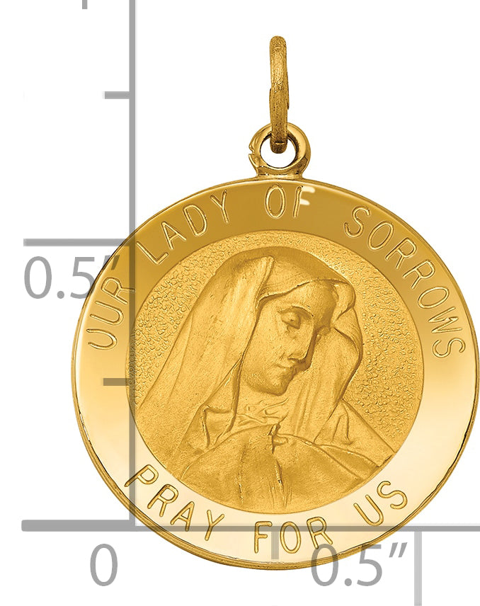14k Our Lady of Sorrows Medal Pendant