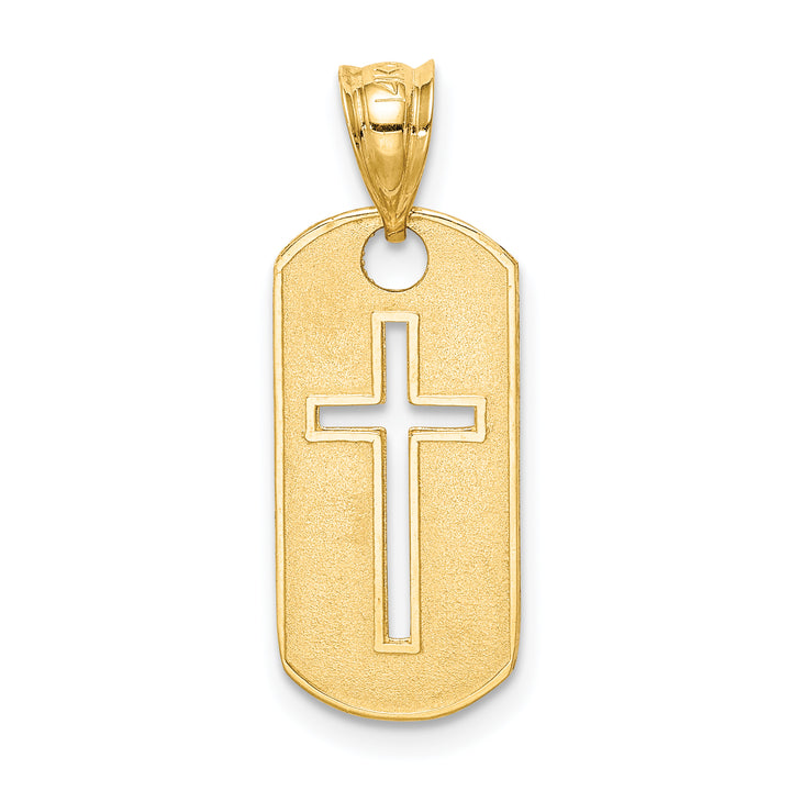 14k Polished Cross Cut-out Pendant