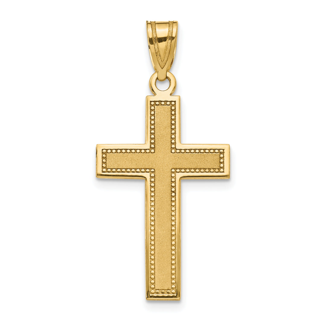 14K Medium Satin Cross Pendant