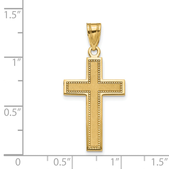 14K Medium Satin Cross Pendant