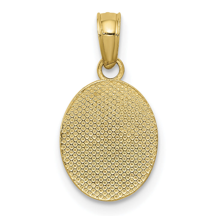 14k Polished Small Fleur De Lis in Oval Pendant