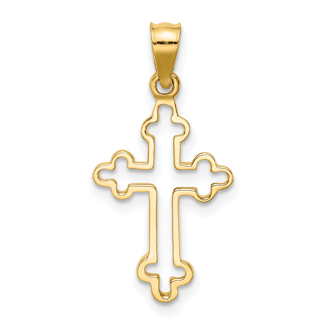 14K Polished Cross Pendant