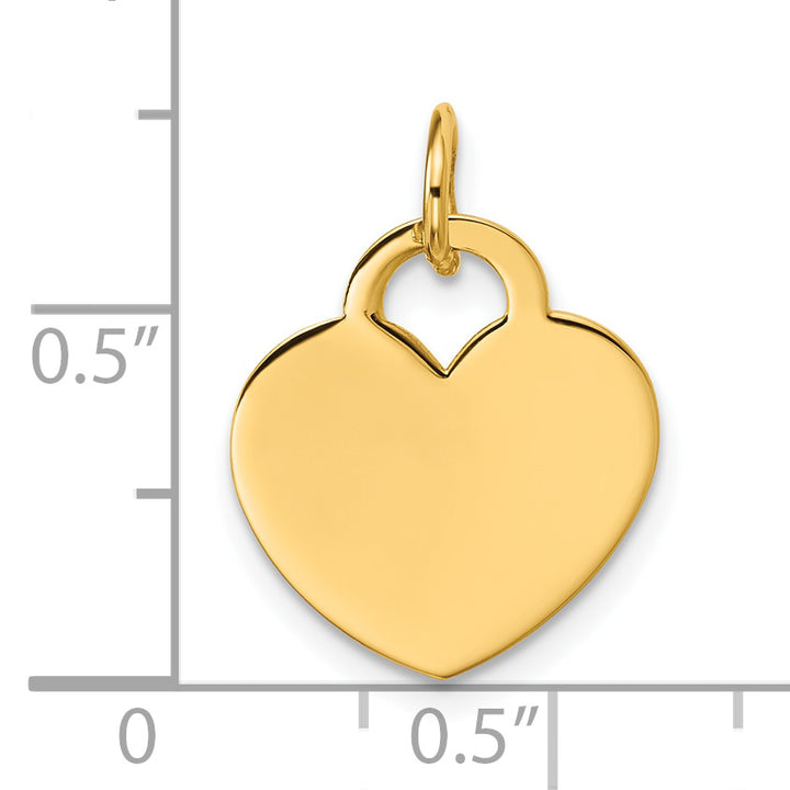 14K Polished Heart Shaped Disc Pendant