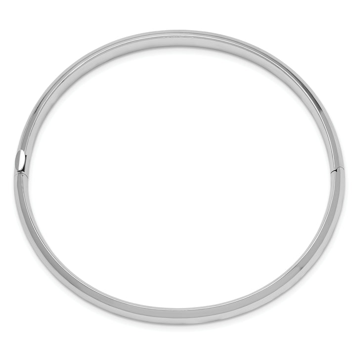 14k White Gold High Polished 6.00mm Hinged Bangle