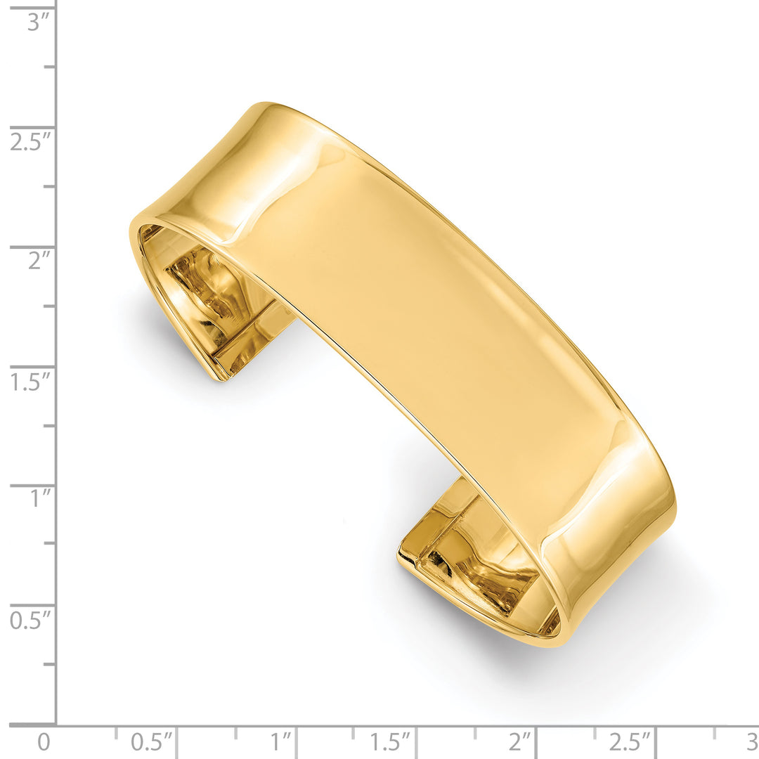 14k 18.5mm Polished Cuff Bangle