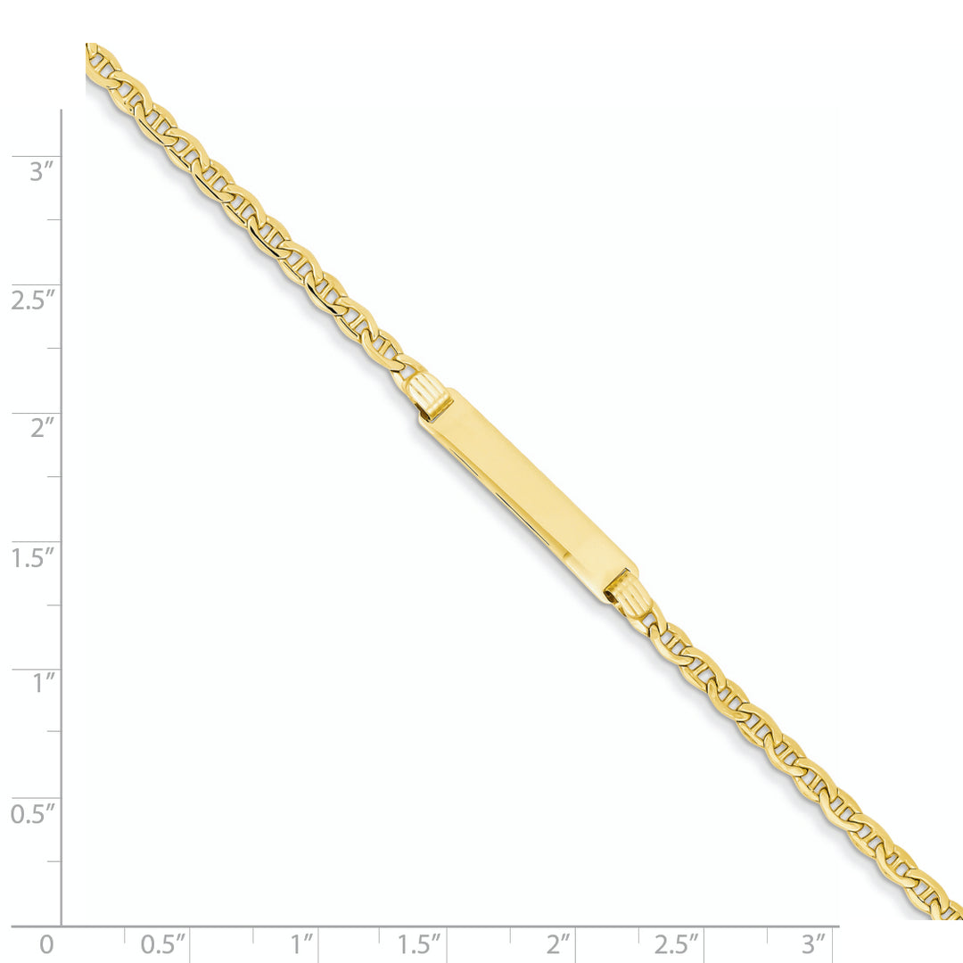 14k Semi-solid Anchor Link ID Bracelet