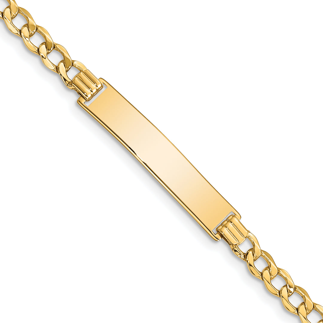 14k Semi-solid Curb Link 6.75in Id Bracelet