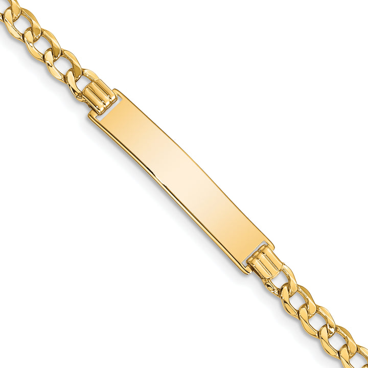 14k Semi-solid Curb Link 6.75in Id Bracelet