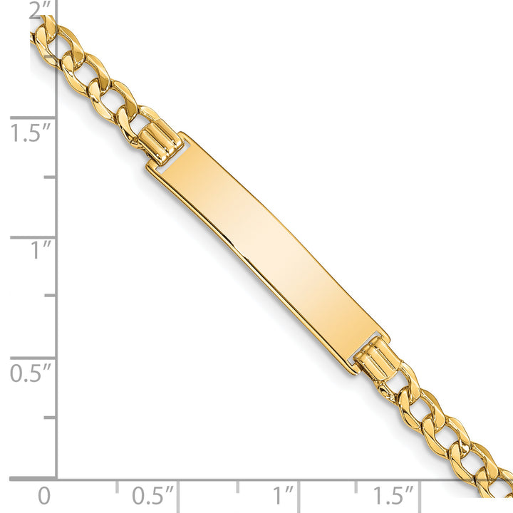 14k Semi-solid Curb Link 6.75in Id Bracelet