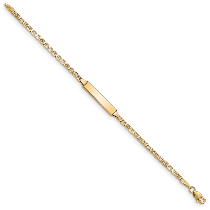 14k Semi-Solid Polished Anchor  ID Bracelet