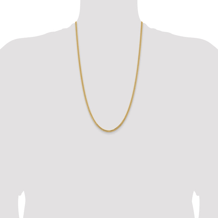 14k 3.5mm Solid Miami Cuban Chain