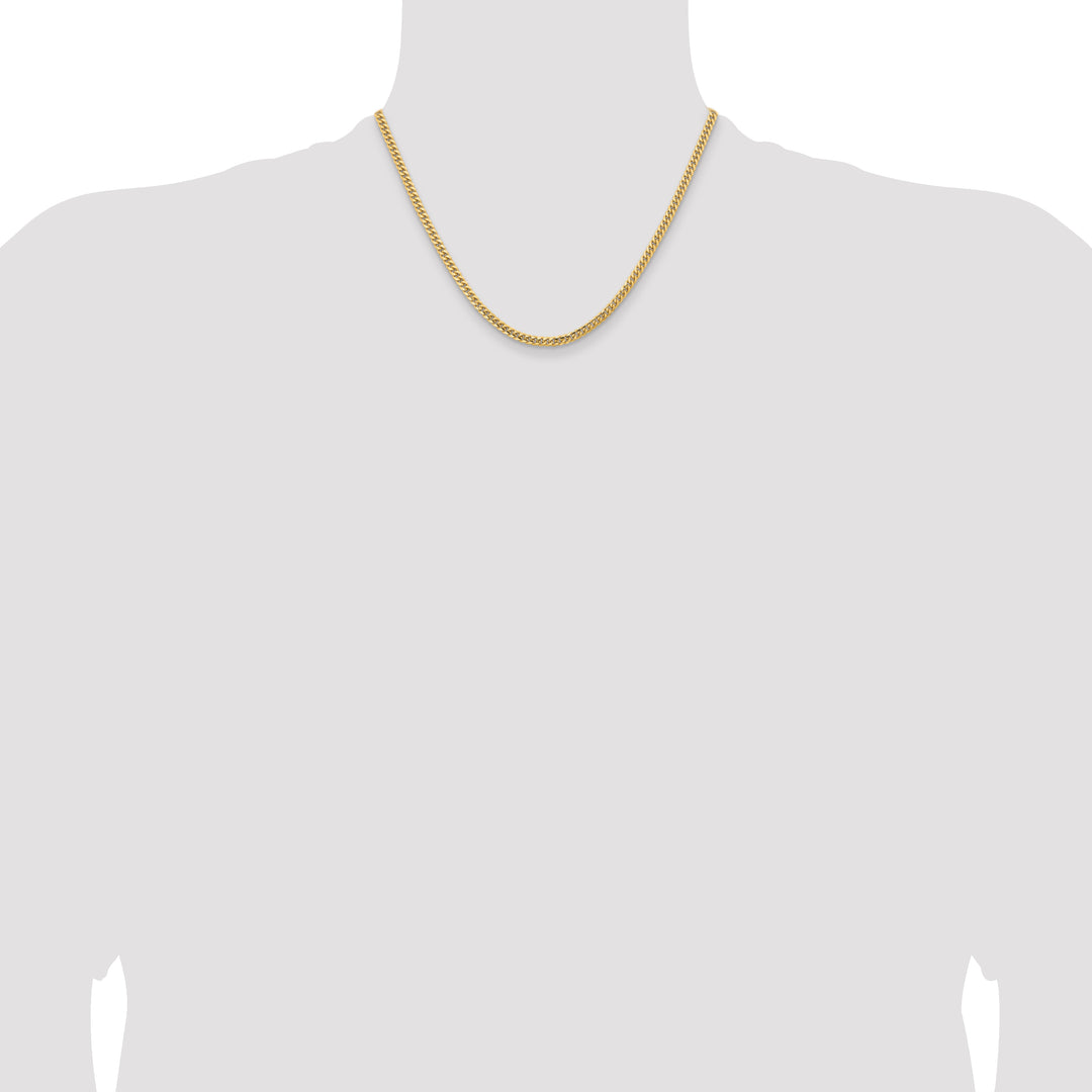 14k 3.5mm Solid Miami Cuban Chain