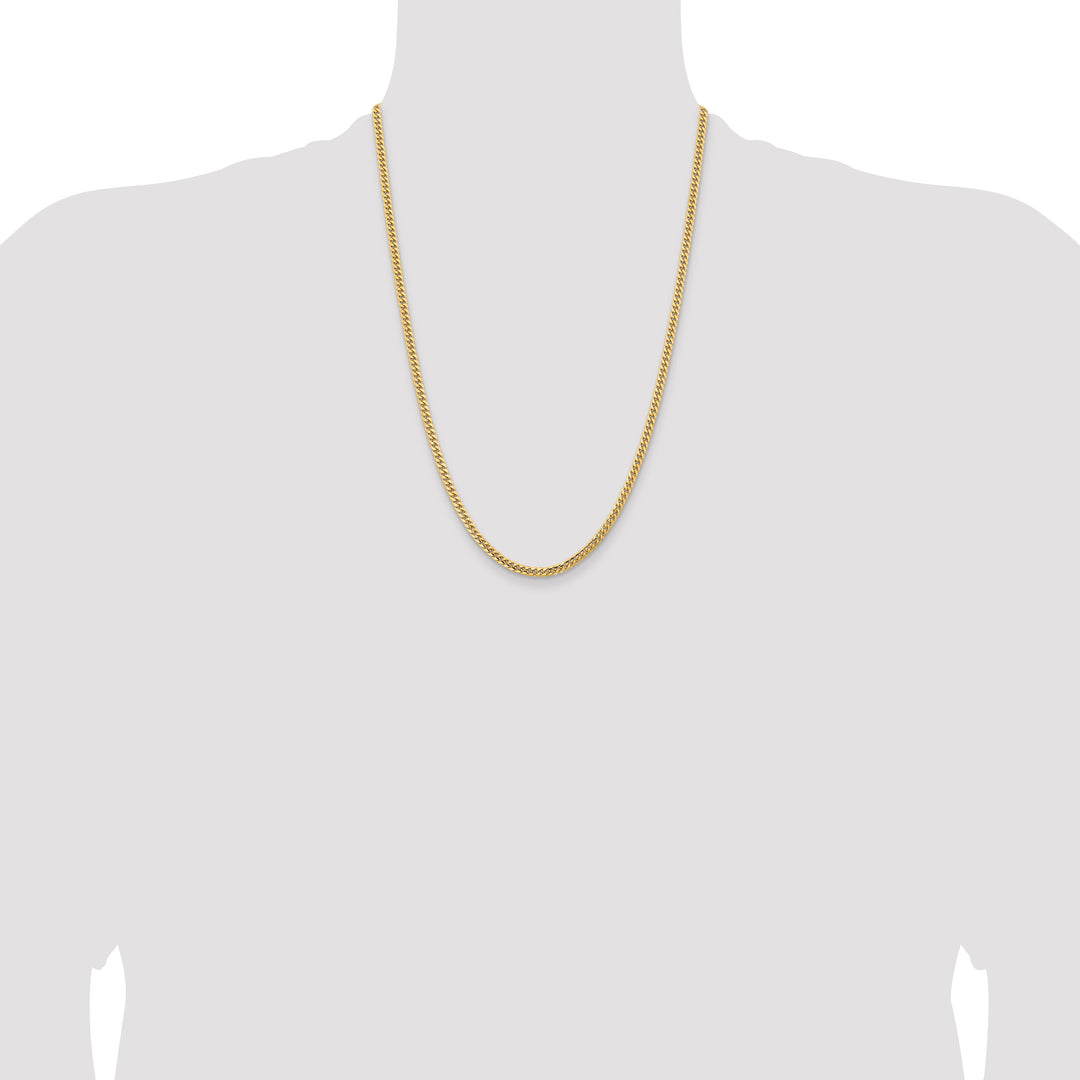 14k 3.5mm Solid Miami Cuban Chain