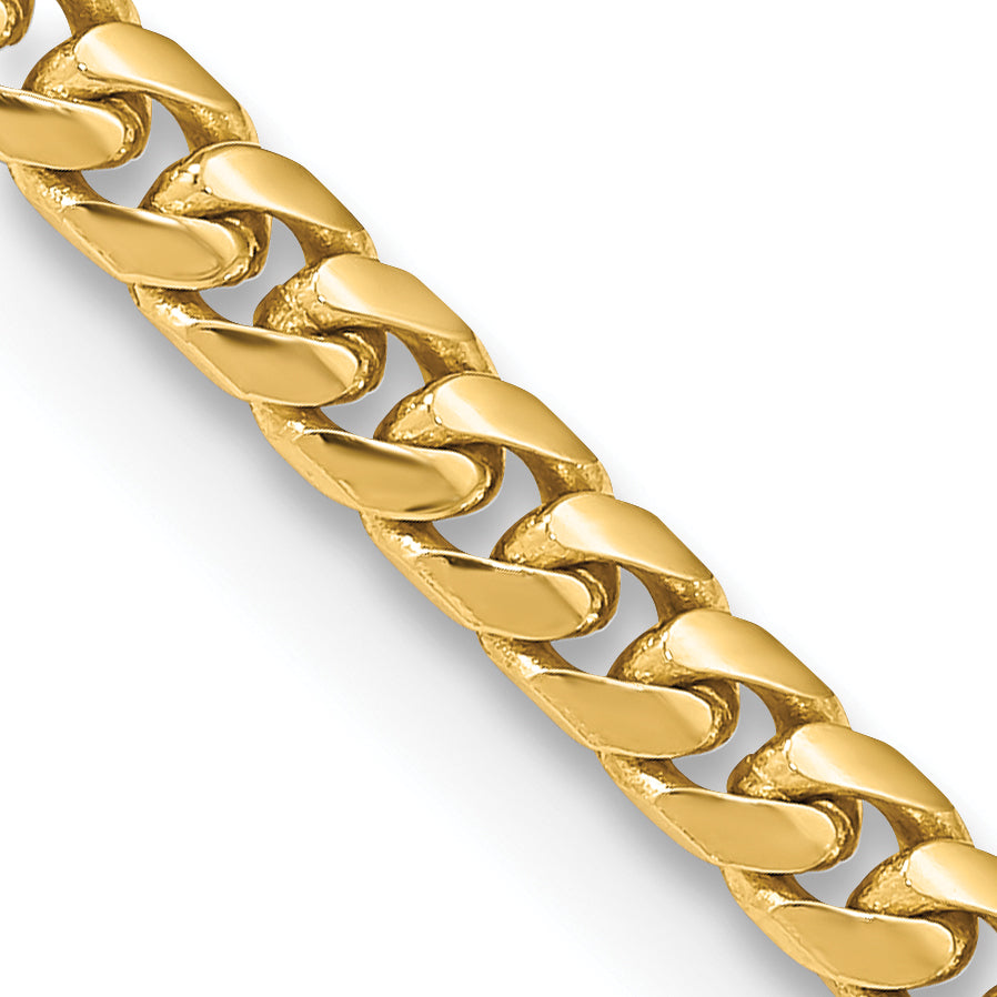 14k 4.3mm Solid Miami Cuban Chain