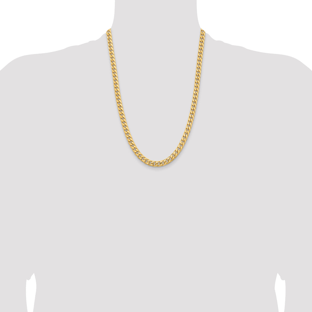 14k 6.75mm Solid Miami Cuban Chain