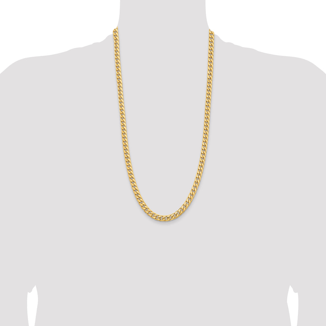 14k 6.75mm Solid Miami Cuban Chain