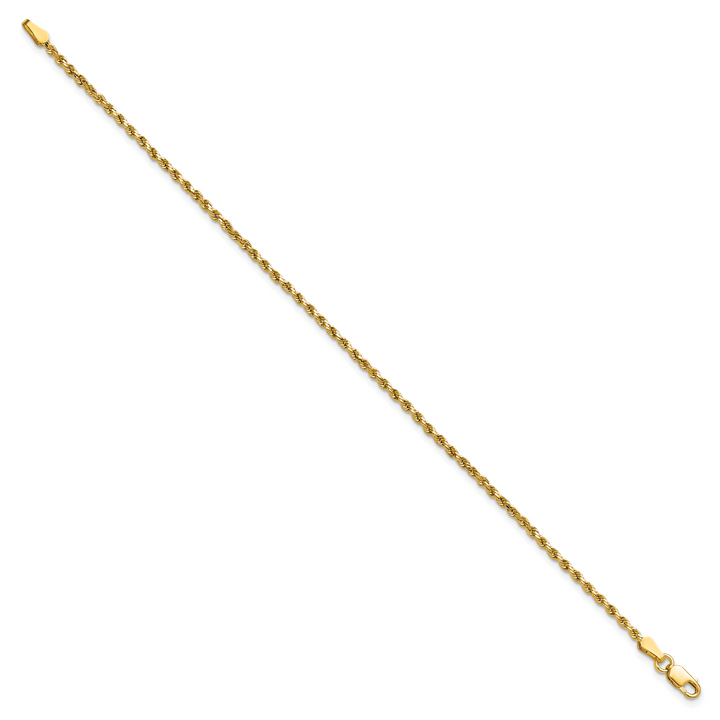14k 2mm Semi-solid D/C Rope Chain