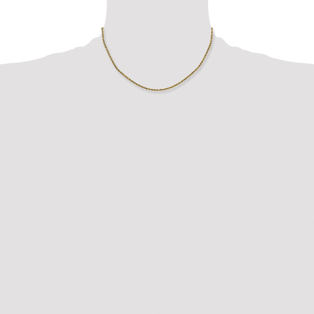14k 2.25mm Semi-solid D/C Rope Chain
