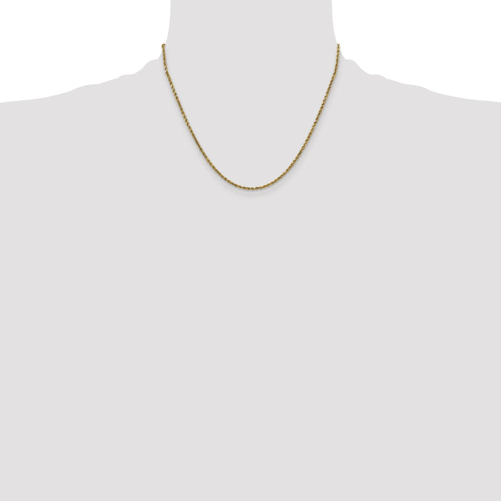 14k 2.25mm Semi-solid D/C Rope Chain